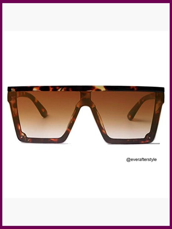 Square Big Sunglasses Thick Frame Flat Top Mirrored UV400 Protection main image 7